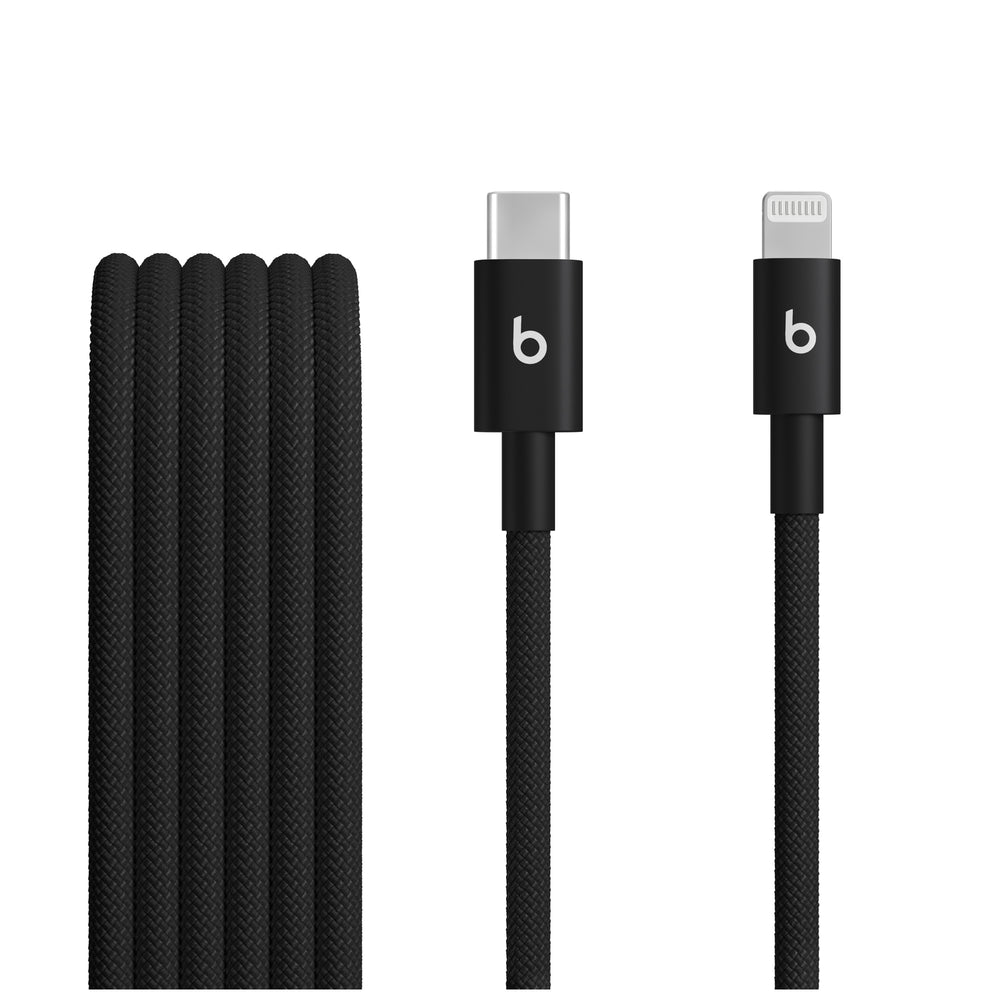 Cable trenzado de USB-C a Lightning de Beats (1.5 m) – Negro eléctrico