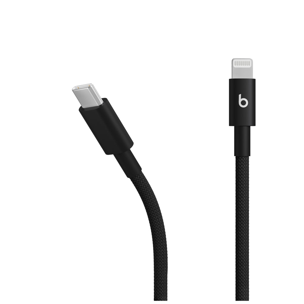 Cable trenzado de USB-C a Lightning de Beats (1.5 m) – Negro eléctrico
