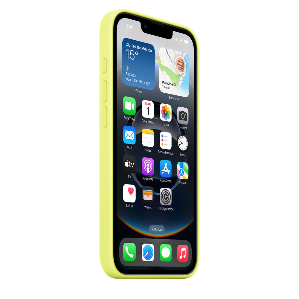 Funda de silicona para el iPhone 16e - Amarillo neón