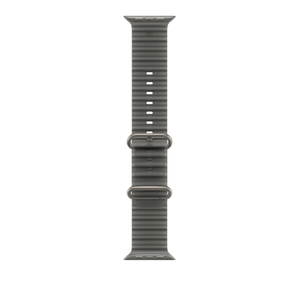 Correa Ocean negro translúcido para caja de 49 mm – Acabado de titanio natural