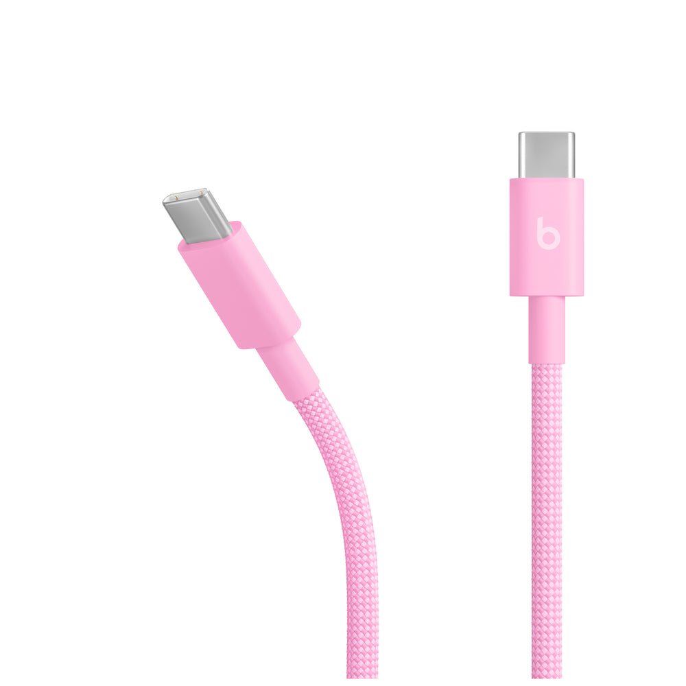 Cable trenzado de USB-C a USB-C de Beats (1.5 m) – Rosa intenso
