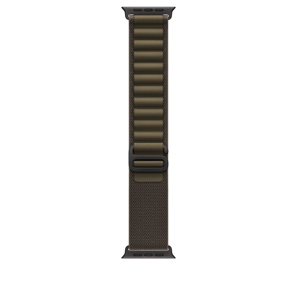 Correa Alpine color oliva oscuro para caja de 49 mm - Grande - Acabado de titanio negro