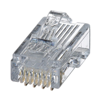 Plug RJ45 Cat5e, Para Cable UTP de Calibres 24-26 AWG, Chapado en Oro de 50 Micras, Paquete de 100 Piezas