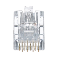 Plug RJ45 Cat5e, Para Cable UTP de Calibres 24-26 AWG, Chapado en Oro de 50 Micras, Paquete de 50 Piezas