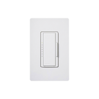 Atenuador de pared inalámbrico Maestro Wireless, 150 W LED/CFL, 600 W incandescente/halógeno, 600 VA MLV, 120 V, no requiere neutro, compatible con hub Vive, color blanco