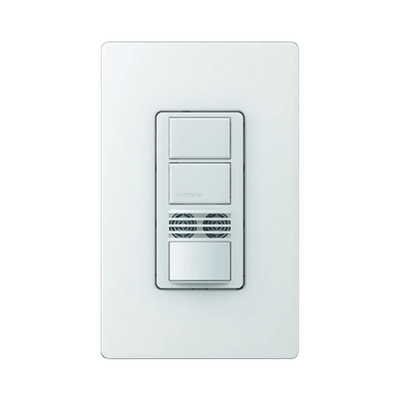 Interruptor con sensor de ocupación de doble tecnología PIR y ultrasónico, dos circuitos, 120-277 V