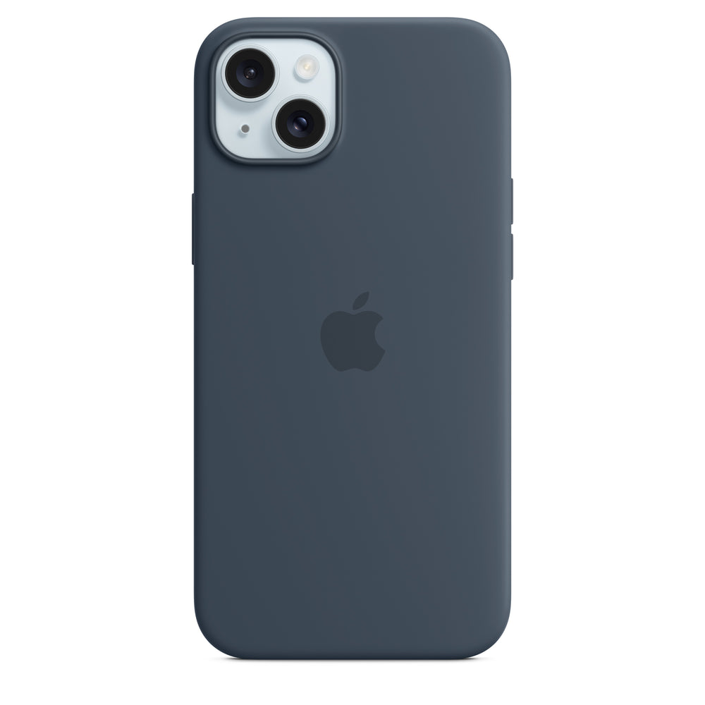 Funda de silicón con MagSafe para el iPhone 15 Plus - Azul tormenta