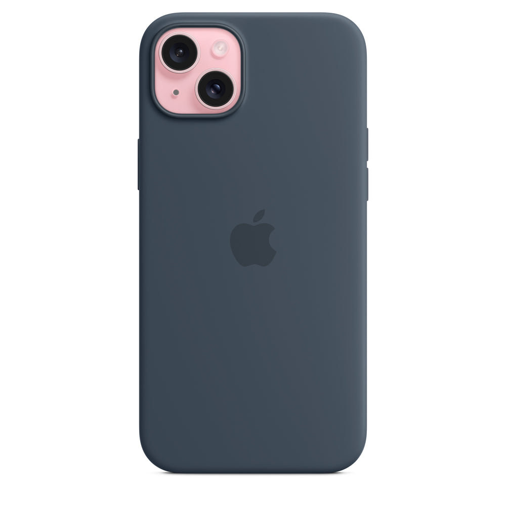 Funda de silicón con MagSafe para el iPhone 15 Plus - Azul tormenta