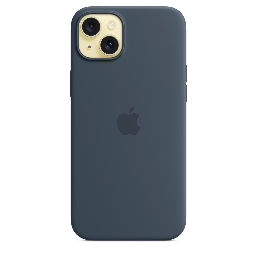 Funda de silicón con MagSafe para el iPhone 15 Plus - Azul tormenta