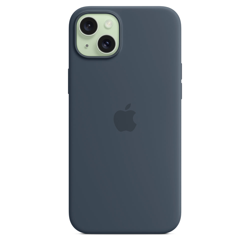 Funda de silicón con MagSafe para el iPhone 15 Plus - Azul tormenta