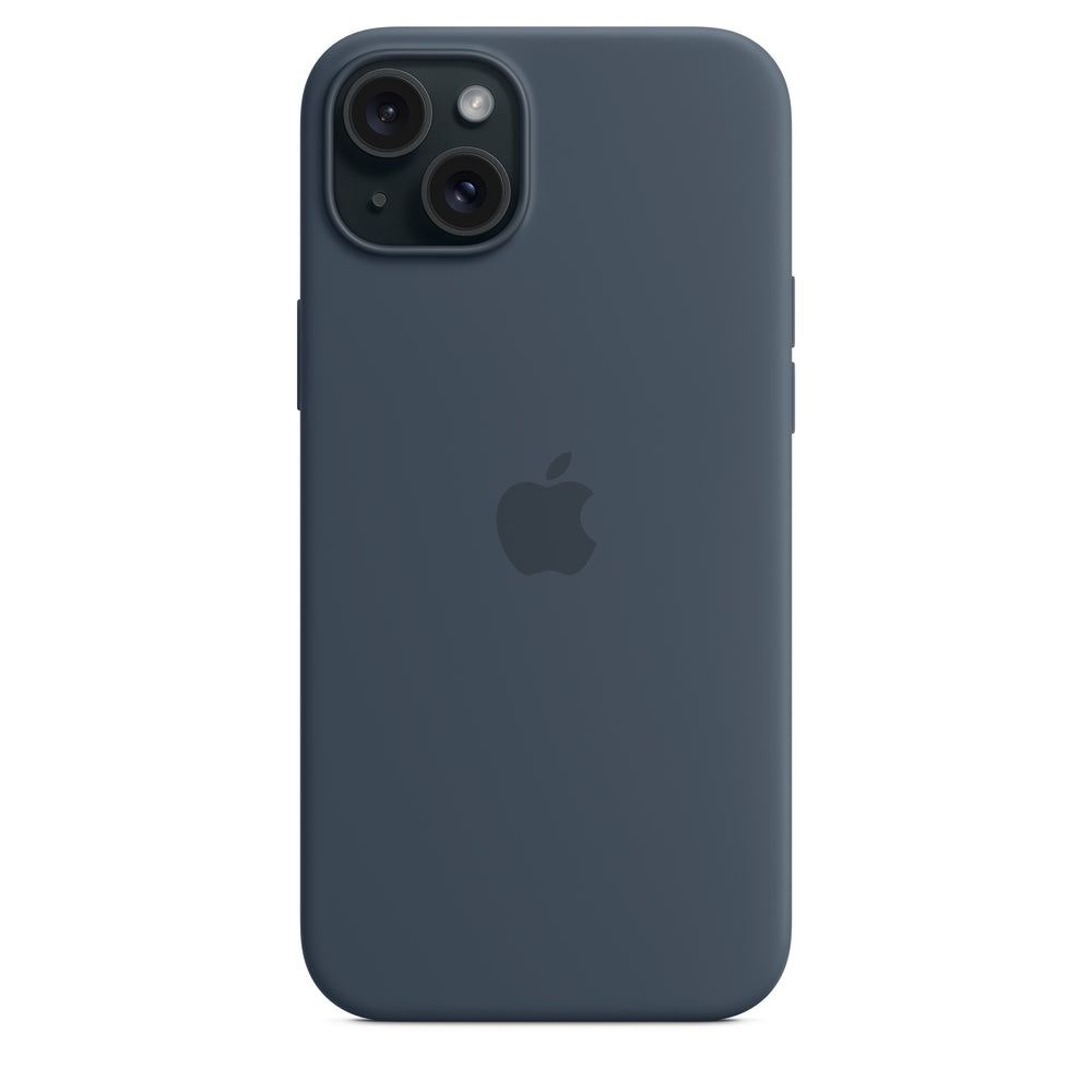 Funda de silicón con MagSafe para el iPhone 15 Plus - Azul tormenta