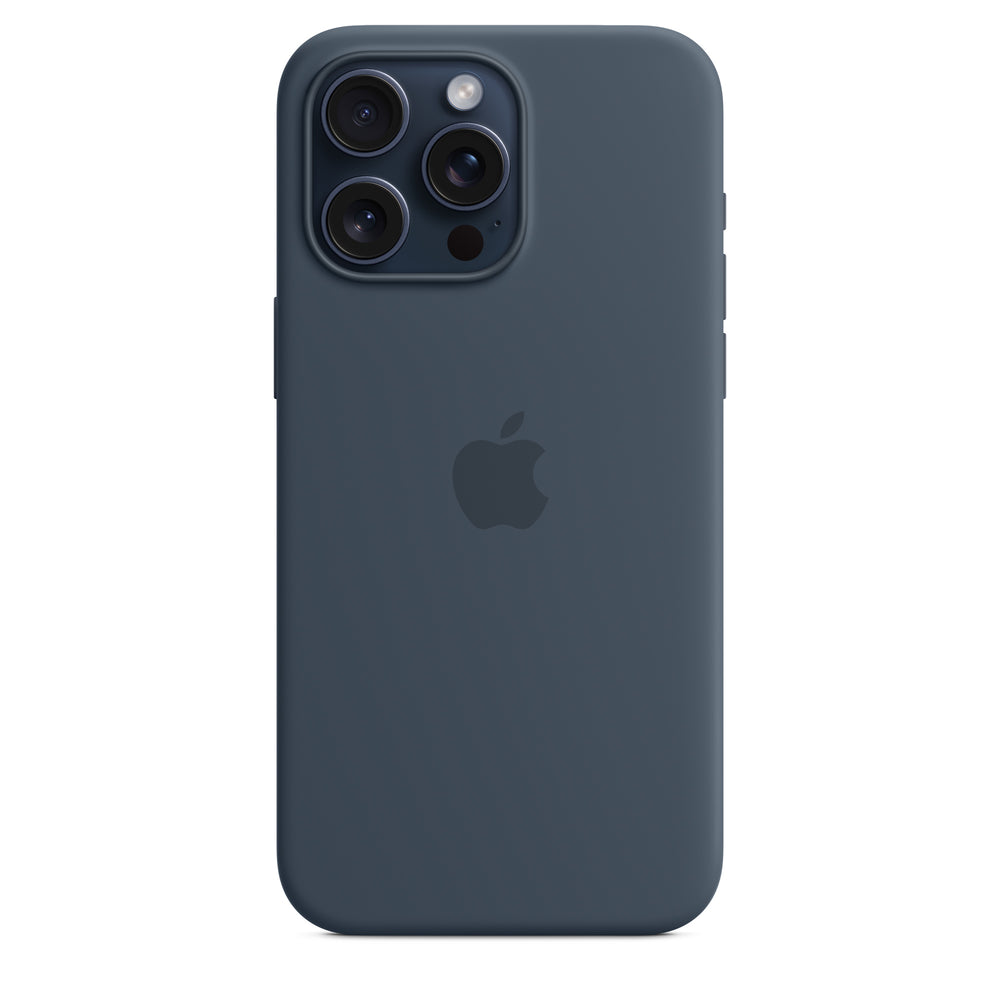 Funda de silicón con MagSafe para el iPhone 15 Pro Max - Azul tormenta