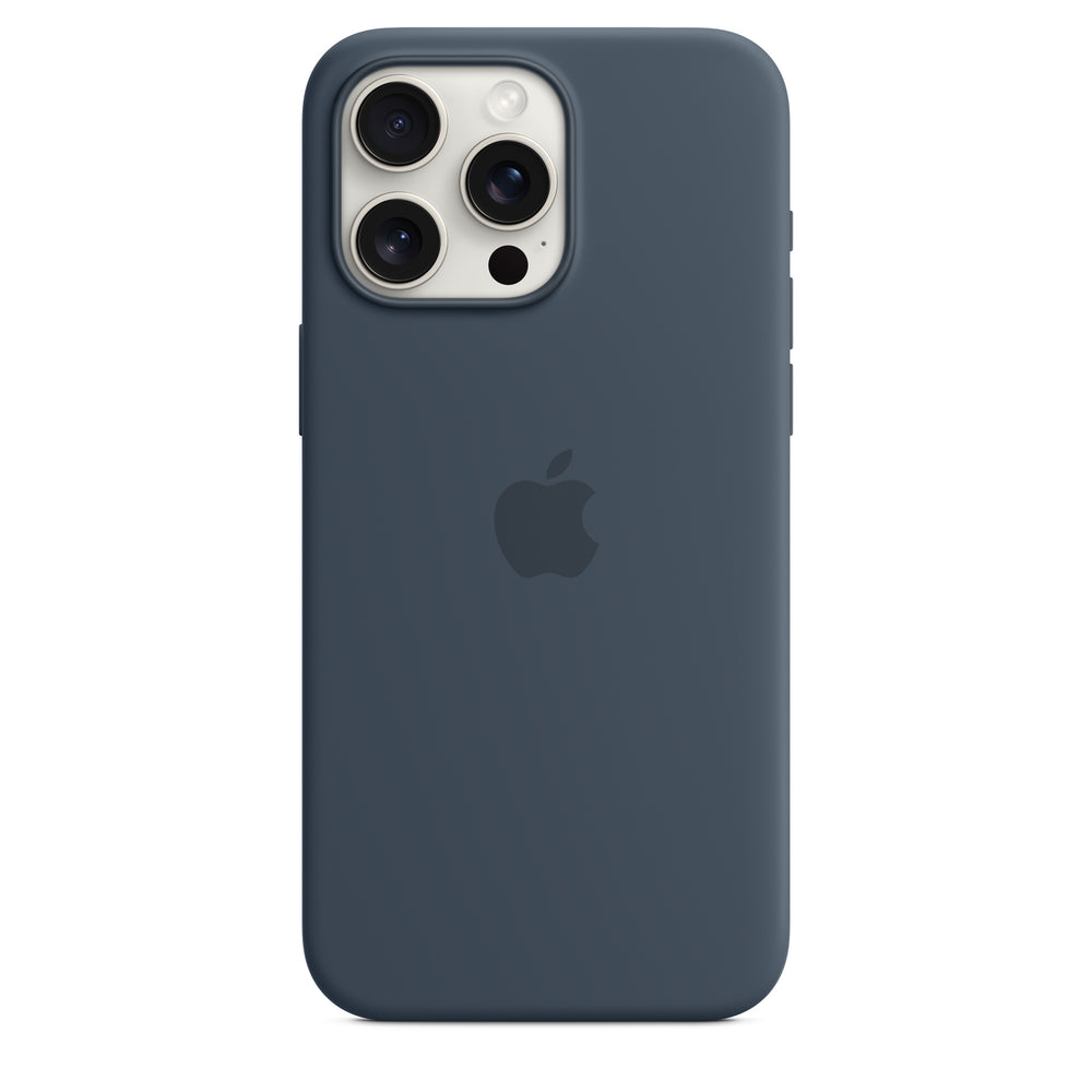 Funda de silicón con MagSafe para el iPhone 15 Pro Max - Azul tormenta
