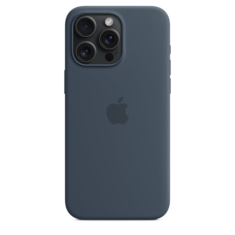 Funda de silicón con MagSafe para el iPhone 15 Pro Max - Azul tormenta