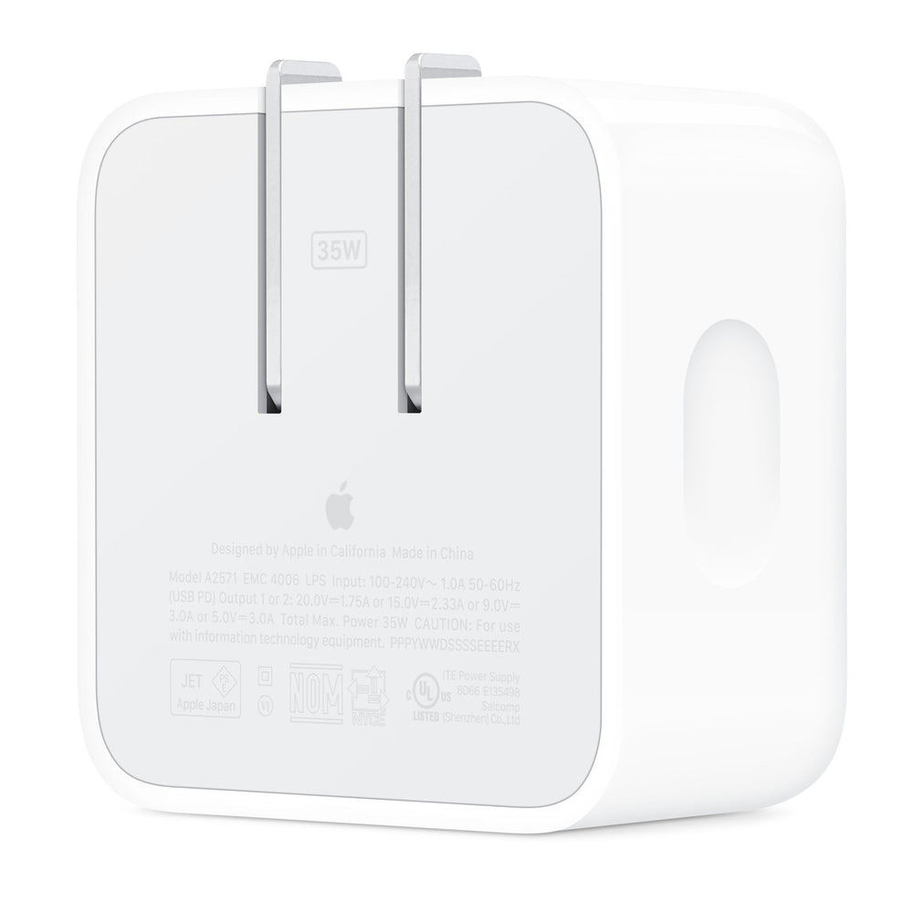 Adaptador de corriente compacto de 35 W con dos puertos USB-C
