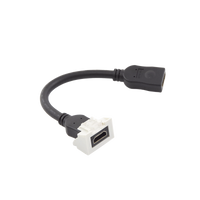 Adaptador HDMI con Pigtail Hembra-Hembra, Para Vídeo 720, 1080p, 4K UHD Compatible con Faceplates MAX Siemon de 2 Salidas, Color Blanco