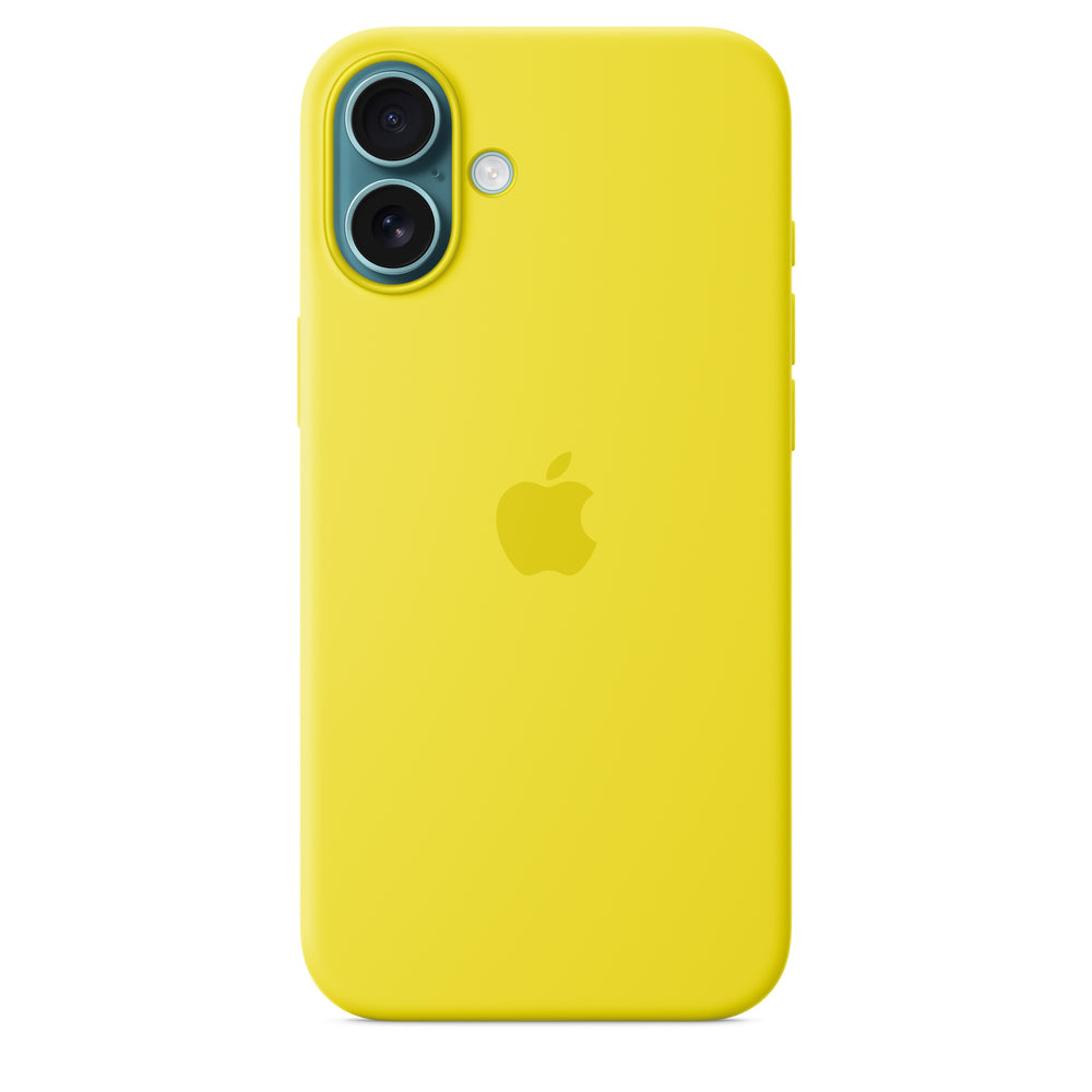 Funda de silicón con MagSafe para el iPhone 16 Plus – Amarillo carambola