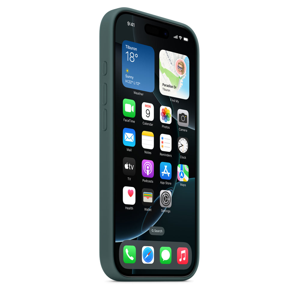 Funda de silicón con MagSafe para el iPhone 16 Pro – Verde lago