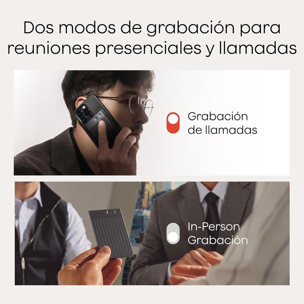 Plaud Note Grabadora de Voz IA. Transcribe y Resume con tecnología de IA. Soporta 112 Idiomas, 64GB de Memoria - Color negro