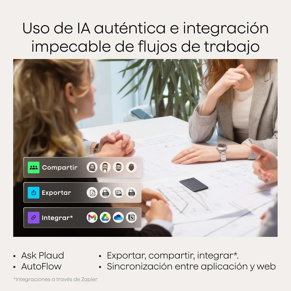 Plaud Note Grabadora de Voz IA. Transcribe y Resume con tecnología de IA. Soporta 112 Idiomas, 64GB de Memoria - Color negro