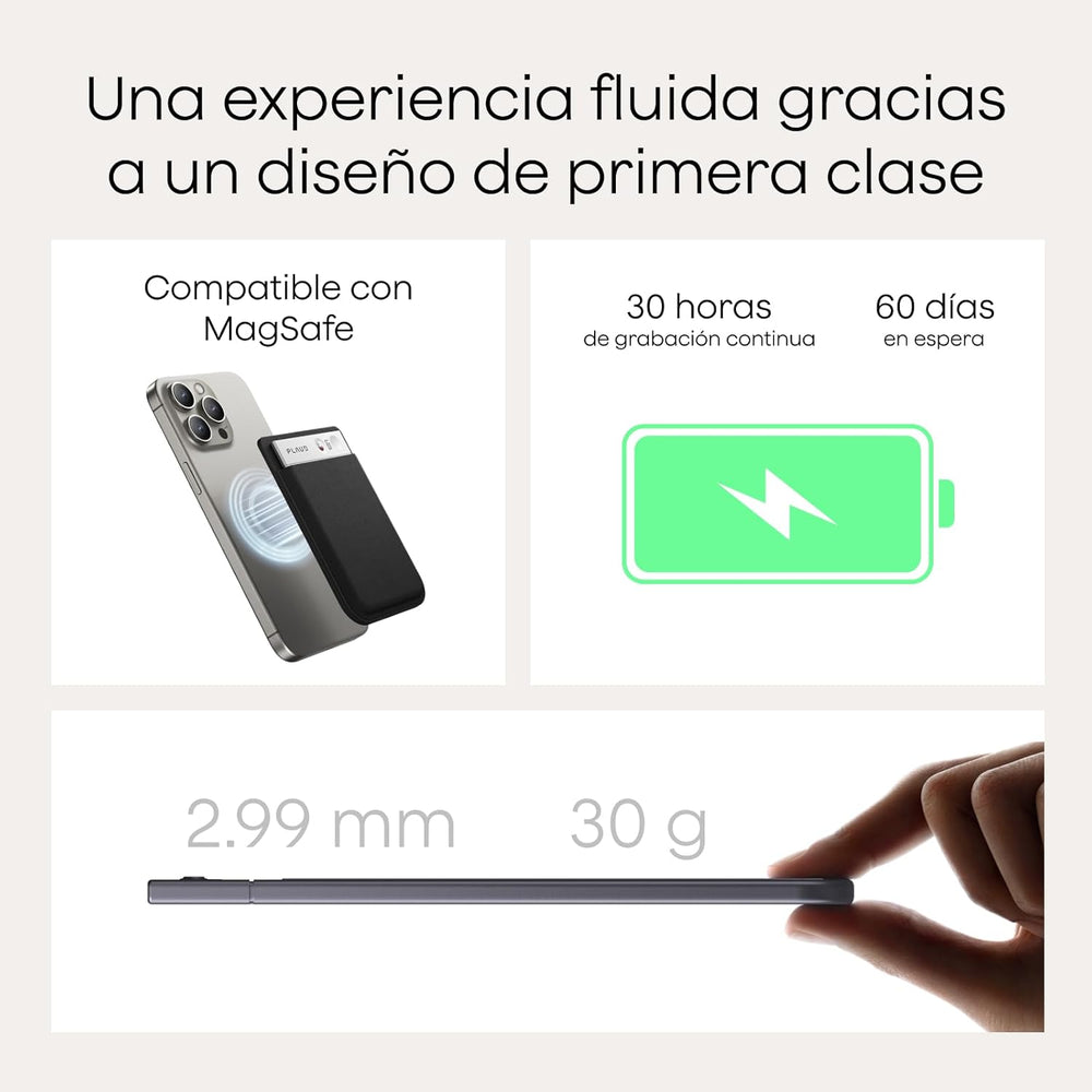 Plaud Note Grabadora de Voz IA. Transcribe y Resume con tecnología de IA. Soporta 112 Idiomas, 64GB de Memoria - Color negro