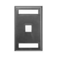 Placa de Pared Vertical, Salida Para 1 Puerto Keystone, Con Espacios Para Etiquetas, Color Negro