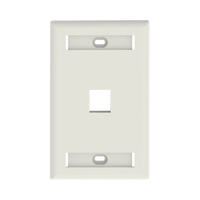 Placa de Pared Vertical, Salida Para 1 Puerto Keystone, Con Espacios Para Etiquetas, Color Blanco Mate