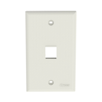 Placa de Pared Vertical, Salida Para 1 Puerto Keystone, Color Blanco Mate