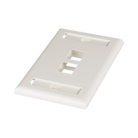Placa de Pared Vertical, Salida Para 2 Puertos Keystone, Con Espacios Para Etiquetas, Color Blanco Mate