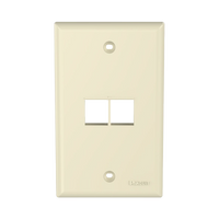 Placa de Pared Vertical, Salida Para 2 Puertos Keystone, Color Marfil