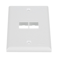 Placa de Pared Vertical, Salida Para 2 Puertos Keystone, Color Blanco