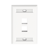 Placa de Pared Vertical, Salida Para 2 Puertos Keystone, Con Espacios Para Etiquetas, Color Blanco