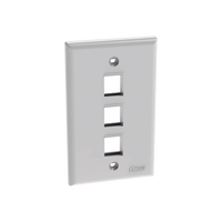 Placa de Pared Vertical, Salida Para 3 Puertos Keystone, Color Blanco