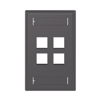 Placa de Pared Vertical, Salida Para 4 Puertos Keystone, Con Espacios Para Etiquetas, Color Negro