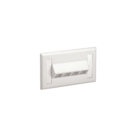 Placa de Pared Horizontal, Salida Para 4 Puertos Keystone, Con Espacios Para Etiquetas, Color Blanco Mate