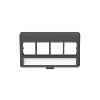 Placa de Mobiliario Modular Estándar, Salidas Para 4 Puertos Keystone, Color Negro