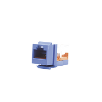 Conector Jack Estilo Leadframe, Tipo Keystone, Categoría 5e, de 8 Posiciones y 8 Cables, Color Azul