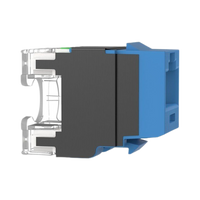 Conector Jack Estilo 110 (de Impacto), Tipo Keystone, Categoría 6A, de 8 Posiciones y 8 Cables, Color Azul