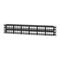 Panel de Parcheo Modular Keystone (Sin Conectores), Numerado y Espacio para Etiquetas, de 48 Puertos, 2UR