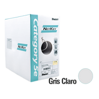 Bobina de Cable UTP 305 Metros (1000 Pies) de Cobre, NetKey, Gris Claro, Categoría 5e (24 AWG), PVC (CM), de 4 Pares