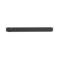 PDU Básico para Distribución de Energía, Enchufe de Entrada NEMA L5-20P, Con 12 Contactos NEMA 5-20R, Instalación Horizontal de 19in, 1UR, 20 Amp, 120 Vca