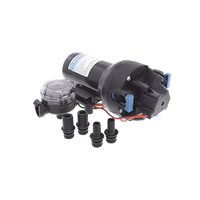 Bomba de diafragma controlada por presión para trabajo pesado ParMax de 12 Vcd, caudal de 5 GPM, presión máxima 60 psi, para manguera de diámetro interior de 13 mm (1/2") y 19 mm (3/4")