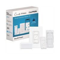 Kit de inicio Caseta Wireless con hub Smart Bridge, atenuador de pared, control Pico y placa Claro para controlar la iluminación desde la app Lutron