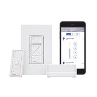Kit de inicio Caseta Wireless con hub Smart Bridge Pro, atenuador de pared de 120 V, control remoto Pico y placa Claro, compatible con Apple HomeKit, Alexa y Google Assistant