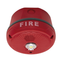Sirena con Lámpara LED Estroboscópica / Montaje en Techo / Nivel de Candelas Seleccionable / Color Rojo / Nuevo Diseño Moderno y Elegante / Menor Consumo de Corriente / Uso exterior