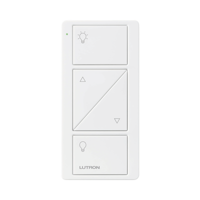 Control Pico inalámbrico de 2 botones con subir/bajar para iluminación, blanco brillante, compatible con Caséta, RadioRA 2 y HomeWorks QS