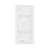 Control Pico inalámbrico de 2 botones con subir/bajar para iluminación, blanco brillante, compatible con Caséta, RadioRA 2 y HomeWorks QS