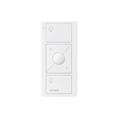 Control Pico inalámbrico de 3 botones con subir y bajar para iluminación, batería de 10 años, compatible con Caseta Wireless, RadioRA 2, Vive y GRAFIK Eye QS, color blanco