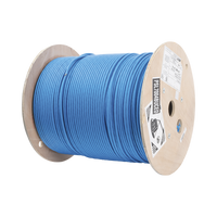 Bobina de Cable Blindado S/FTP de 4 Pares, Cat7, Inmune a Ruido e Interferencias, LSZH (Bajo Humo, Cero Halógenos), Color Azul, Bobina de 500 Metros (1640 Pies)