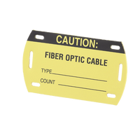 Kit de 5 Etiquetas Autolaminadas para Fibra Óptica, Para Uso Interior/Exterior, Dimensiones de 90.42 x 52.32 mm (3.56 x 2.06 pulgadas), Color Negro con Amarillo